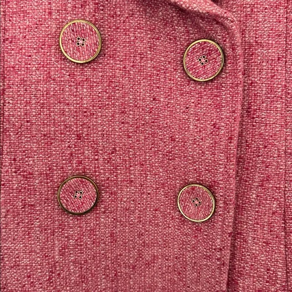 Vintage CAbi pink pea coat with black and white lining, covered buttons,pockets - Picture 5 of 6